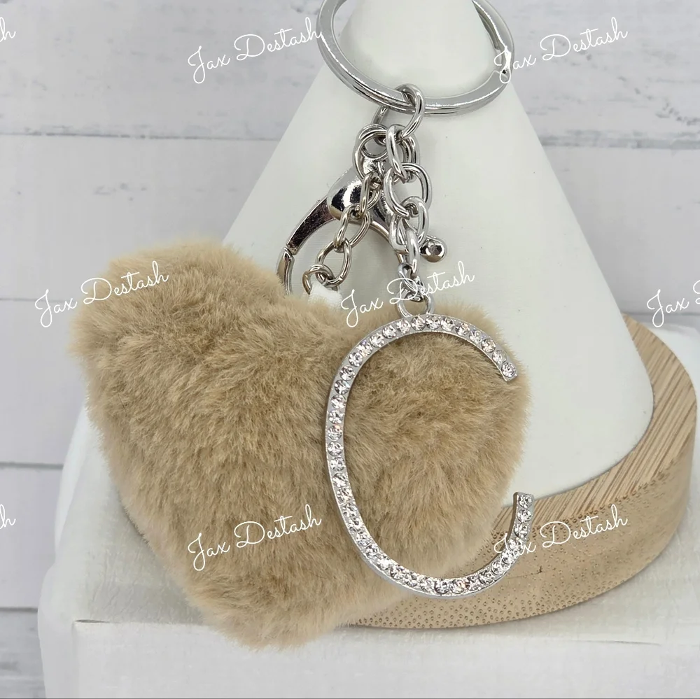 Monogrammed Purse/Key Heart Puff Charms